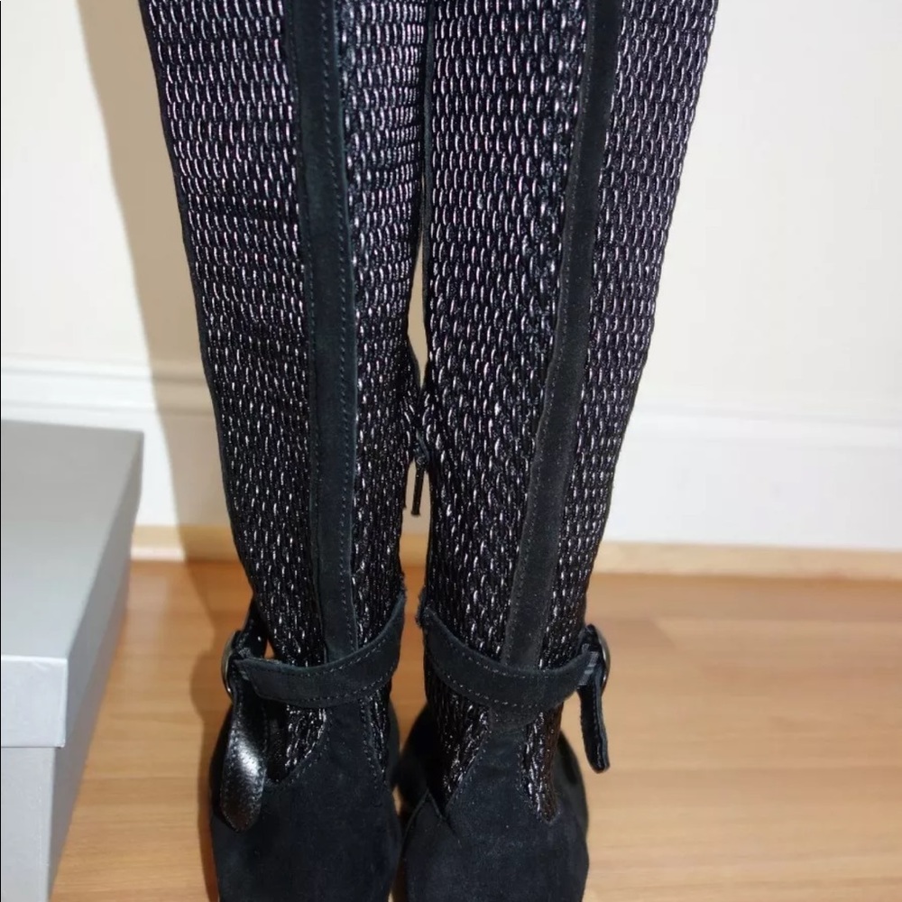 FABIANELLI SUEDE STRETCH BLACK BOOTS 7 Italy